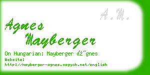 agnes mayberger business card